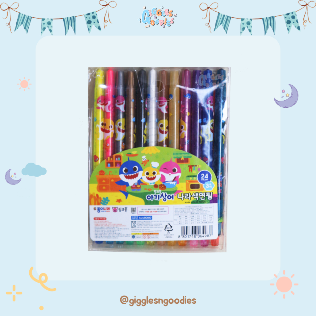 

PINKFONG Baby Shark Rolling Crayon Isi 24pcs