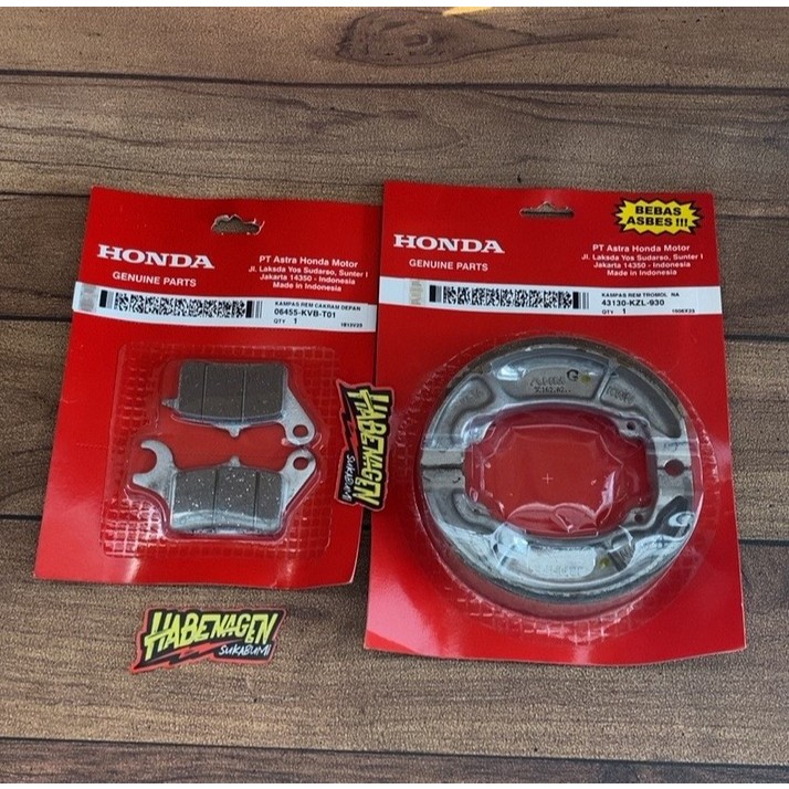 kampas rem pirodo belakang depan tromol trombol honda beat pop street vario scoopy spacy pcx karbu f