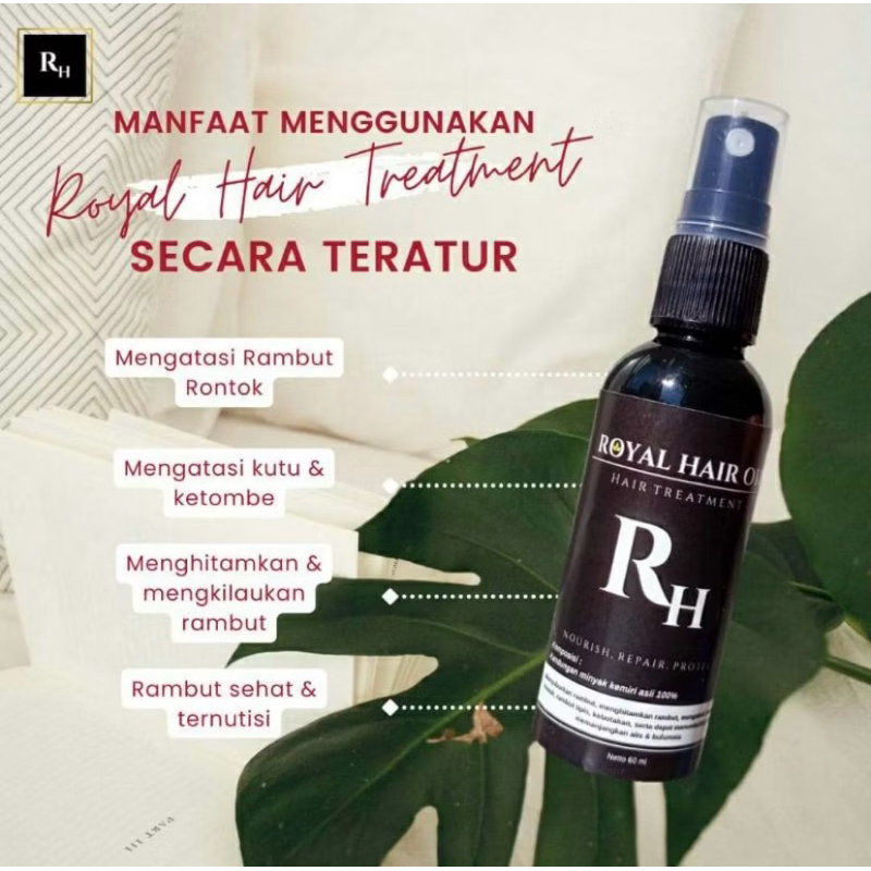 RH ROYAL HAIR TREATMENT MINYAK KEMIRI ASLI 100% MERAWAT RAMBUT LEMBUT ANTI RONTOK