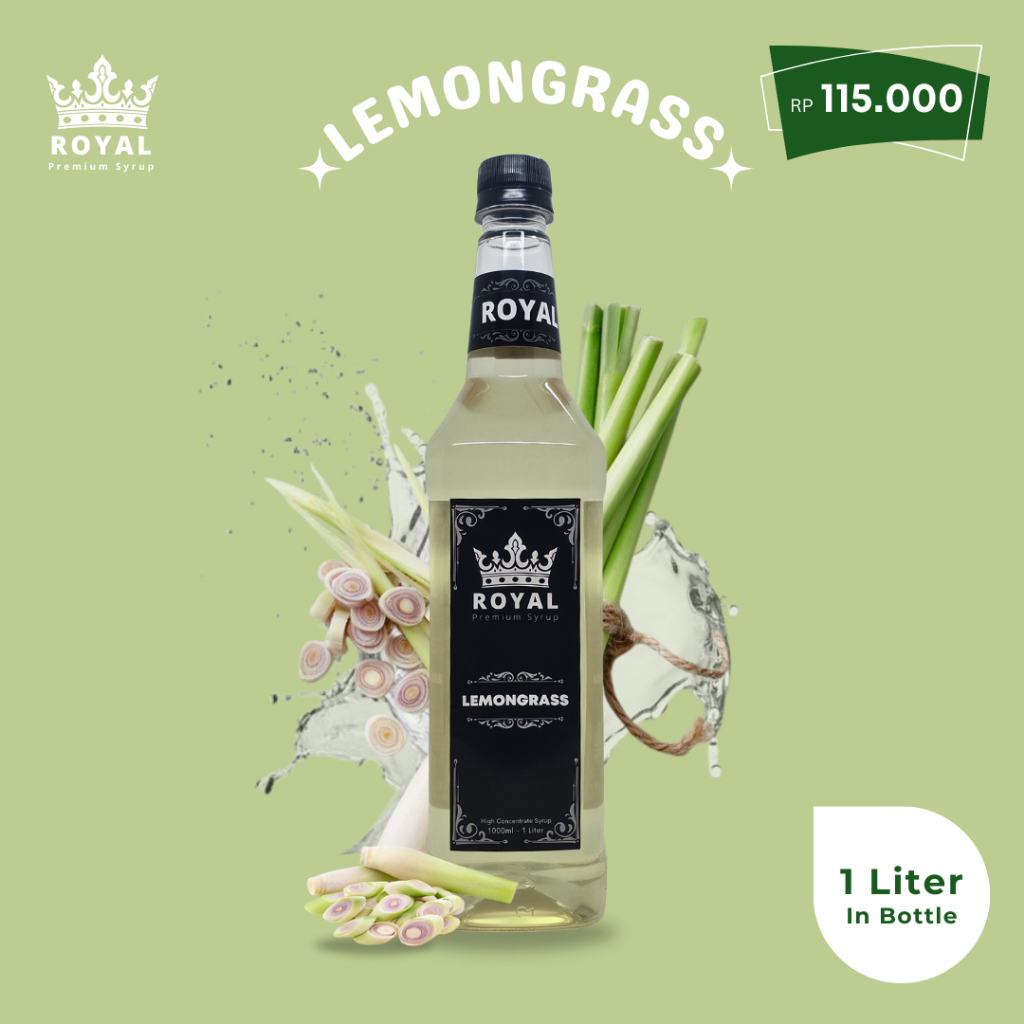 

Royal Lemongrass Syrup - Sirup Serai (Premium Quality) - 1 Liter