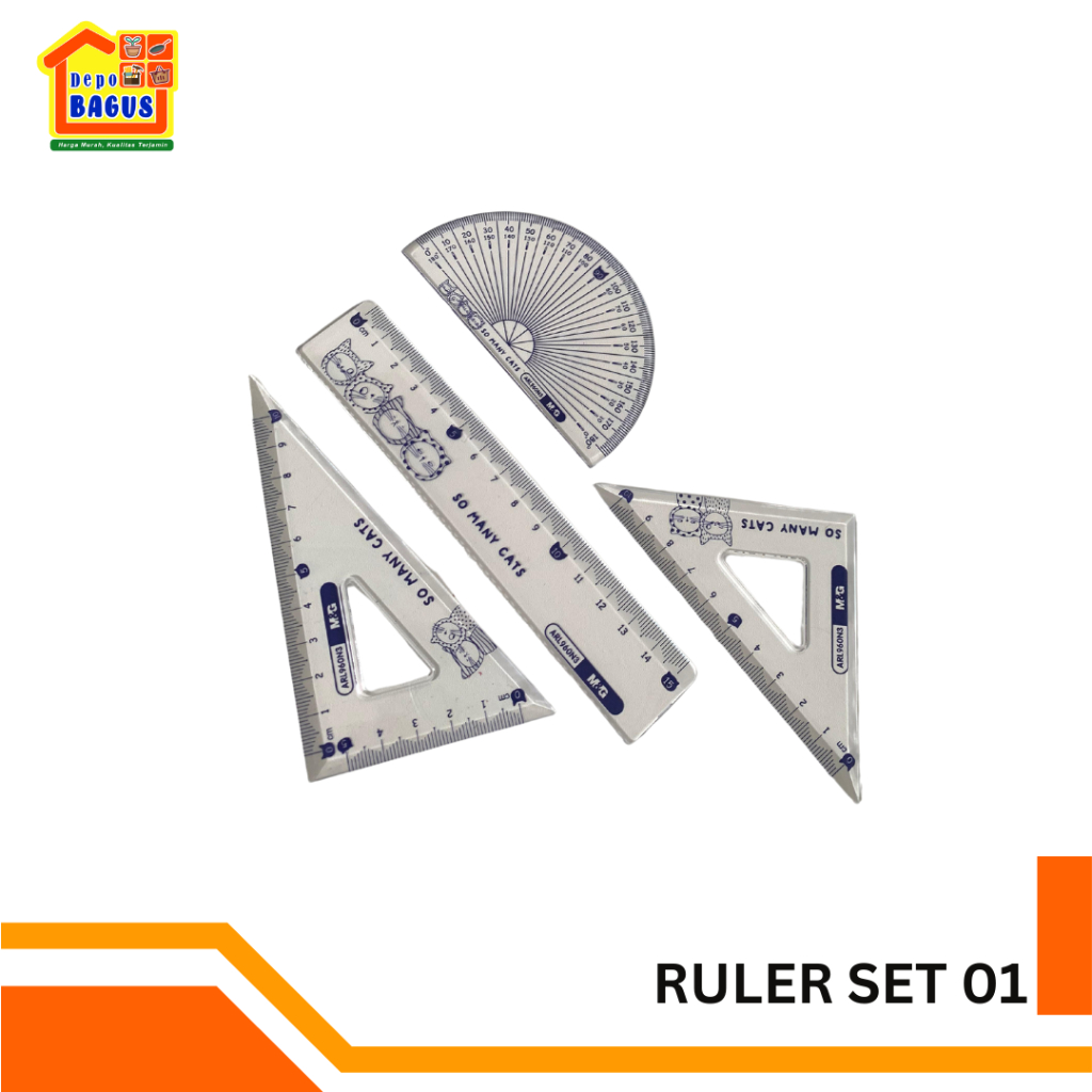 

Ruler Set 4 pcs, Penggaris Set Plastik, Penggaris Karakter, Penggaris Busur