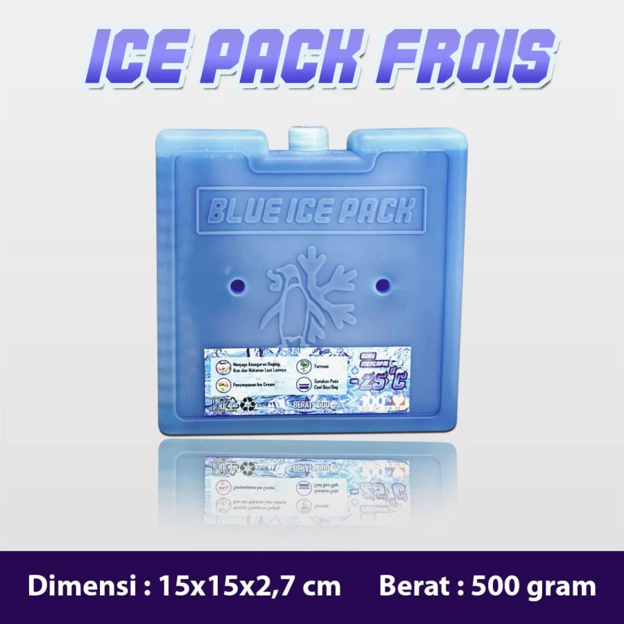 ICE PACK KOTAK 15 x 15 x 2,7 CM BLUE ES GEL ES PACK Beku Icepack FROIS Kotak Reusable Pengganti Dry 