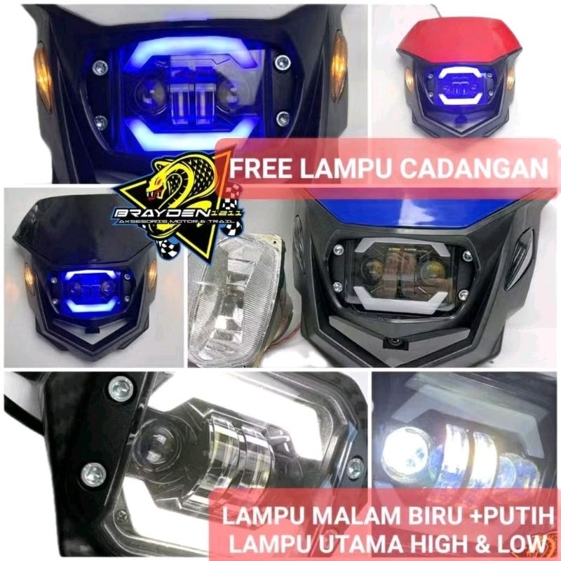Batok headlamp reflektor Supermoto KLX D-TRACKER CRF WR 155 LED Daymaker