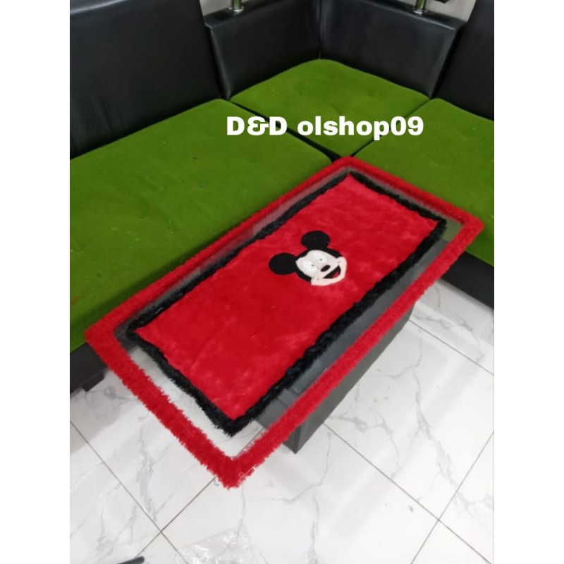 cod taplak meja bulu rasfur karakter + bando meja segi empat