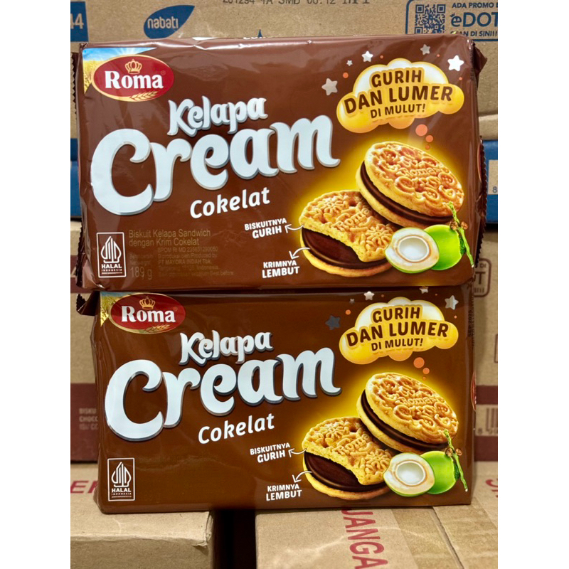 

Roma cream cokelat 189gr 1 karton isi 28pcs