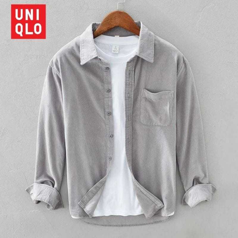 UNIQLO KEMEJA PRIA POLOS KEMEJA KATUN UNIQLO KEMEJA LENGAN PANJANG UNIQLO