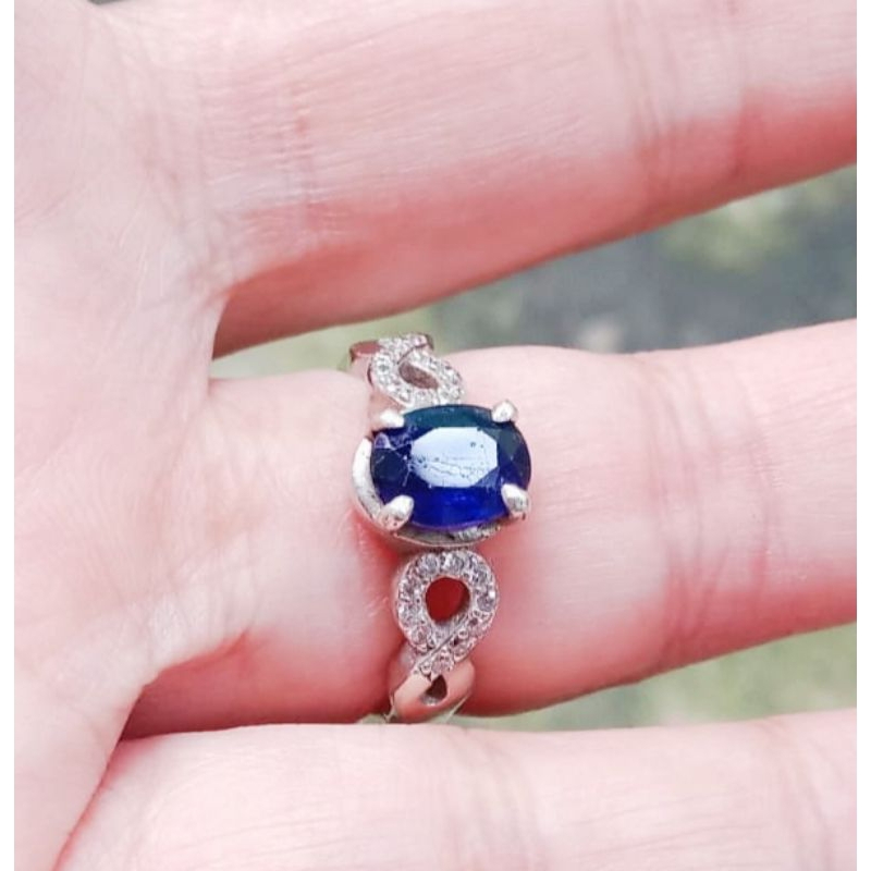 CINCIN PERAK BATU BLUE SAFIR