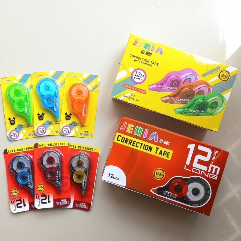 

KODE M98E TIPEX Kertas Correction Tape Jenia CT1 CT2 12 Meter Pak Original