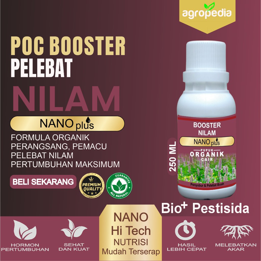 AMINO BOOSTER Pupuk Nilam, Perangsang Nilam, Pupuk Pelebat Daun Nilam, Pupuk Penyubur Nilam, Anti Ha