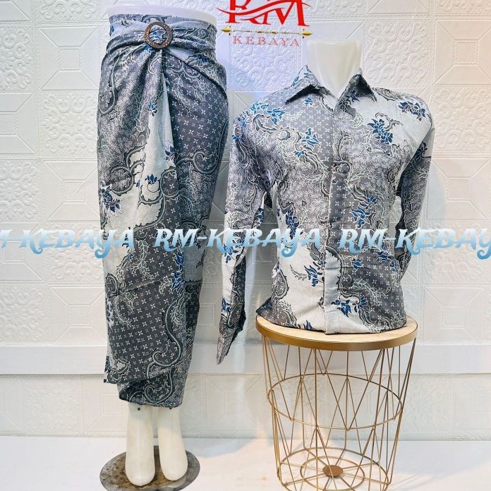 KF7 Kemeja Batik Couple Rok Lilit Batik Kondangan