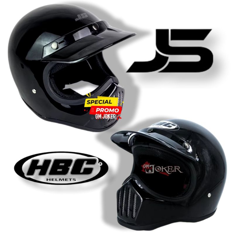 Helm HBC Cakil Dewasa Full face Helmet JS Cakil Solid Unisex ORIGINAL