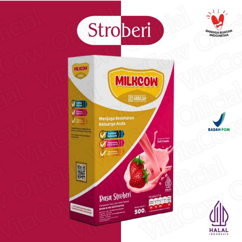 

Lazenna official - Milkcow Susu Sapi Penggemuk Rasa Stroberi 500 gram