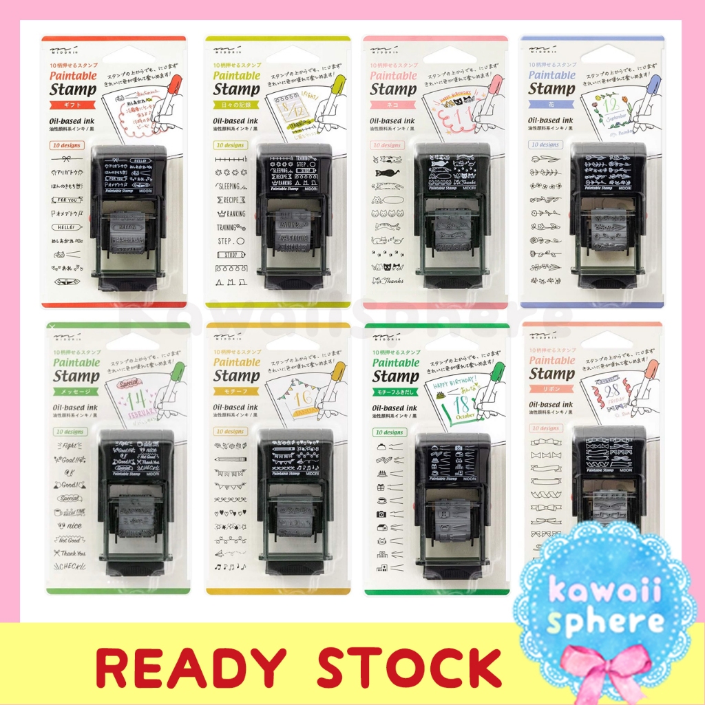 

Midori Paintable Rotating Stamp | | Rubber Stamp for Journaling / Planning | Ready Stock Handcarry Jepang