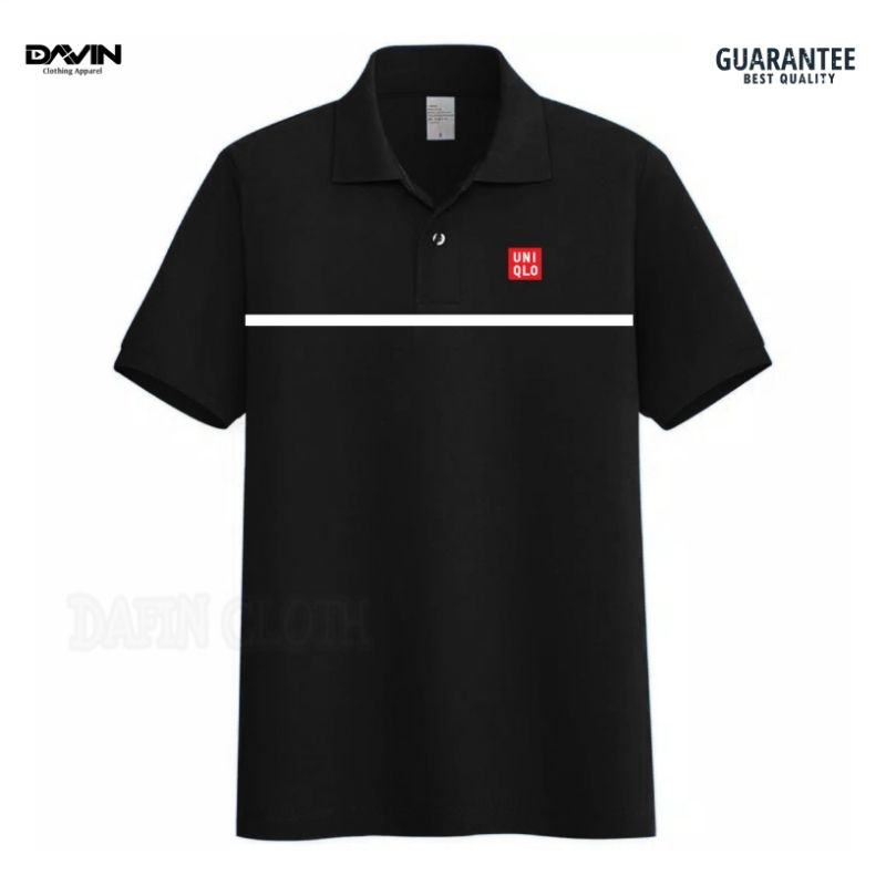 Kaos Kerah Pria Polo shirt Uniqlo Chest Strip