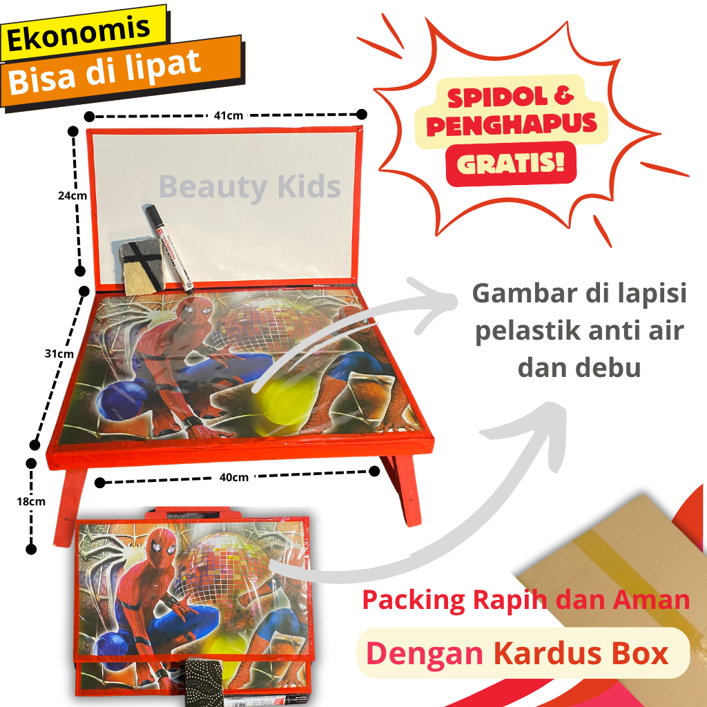 

Pengrajin tangan pertama - papan tulis lipat satu set dengan meja gratis spidol dan penghapus berabagai moitf