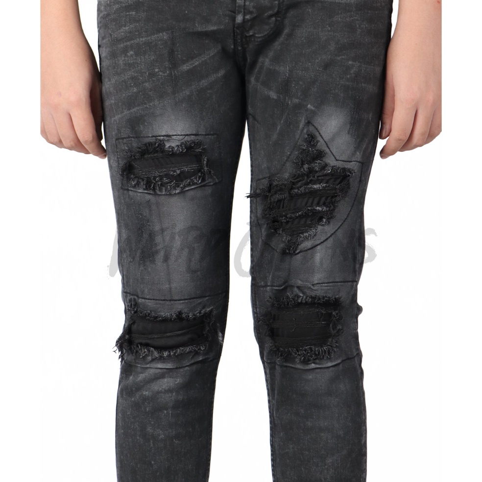 Recomended Weird Jeans  Austin Black  Celana Jeans Pria Skinny Slimfit Ripped Sobek Tambal