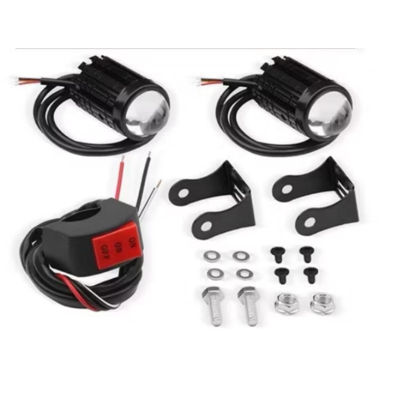 Paket Headlamp Lampu Sorot Sepeda Motor Led Lampu Tembak Laser Led Mini 2 Warna - Lampu Tembak Sorot