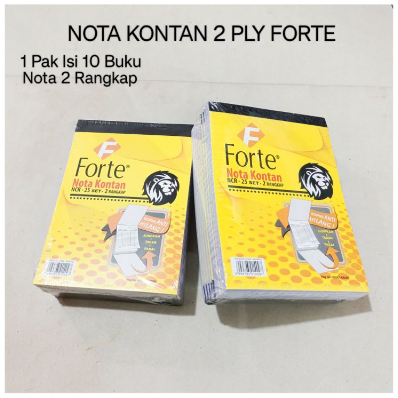 

1 Pak Nota Kontan 2 Ply Forte Isi 10 Buku