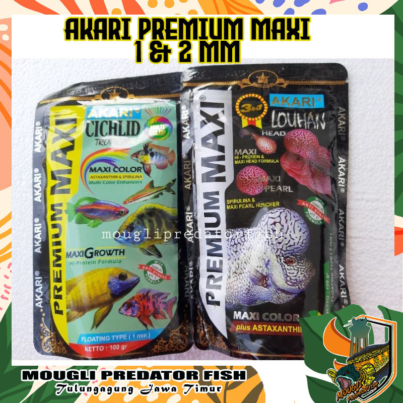 PELET IKAN AKARI PREMIUM MAXI CHILCID & LOUHAN PRO 1MM DAN 2MM PAKAN CHANA PREDATOR