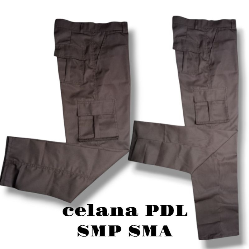 Celana Sekolah PDL Pramuka SMP SMA / Seragam Sekolah Coklat Pramuka - Hitam