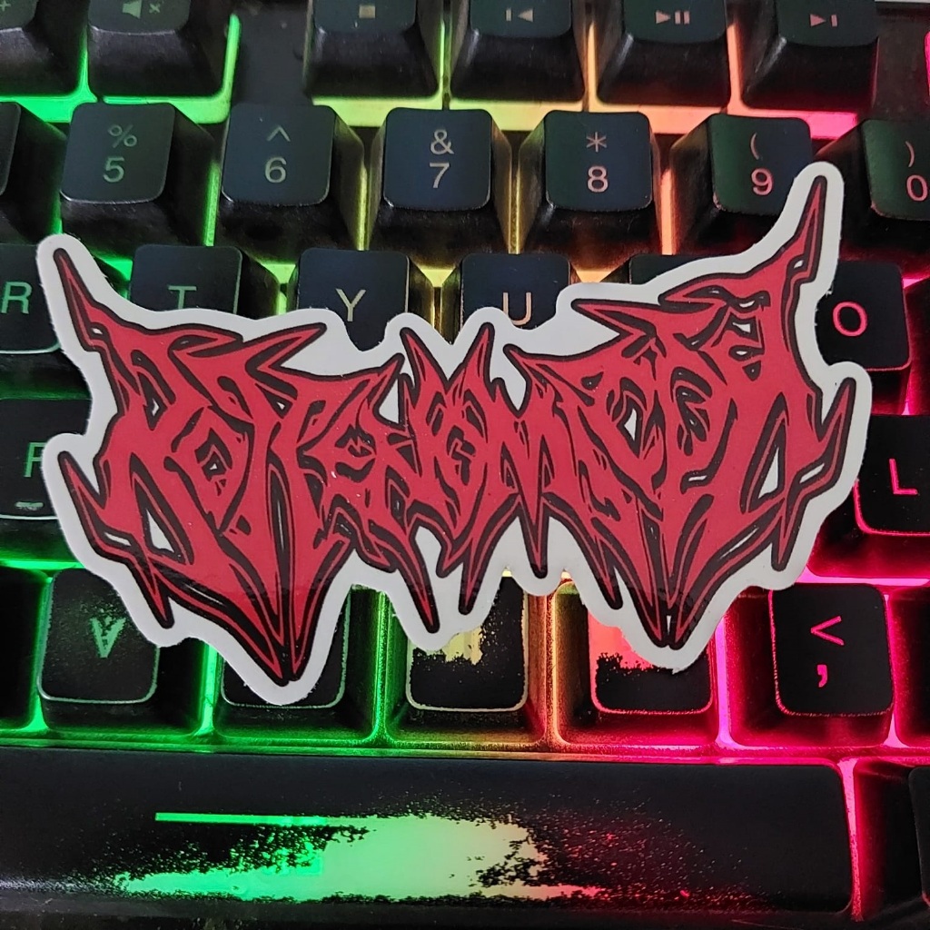 Sticker ROTTENOMICON - Stiker band Death metal Indonesia - extreme metal - stiker vinyl hp laptop he