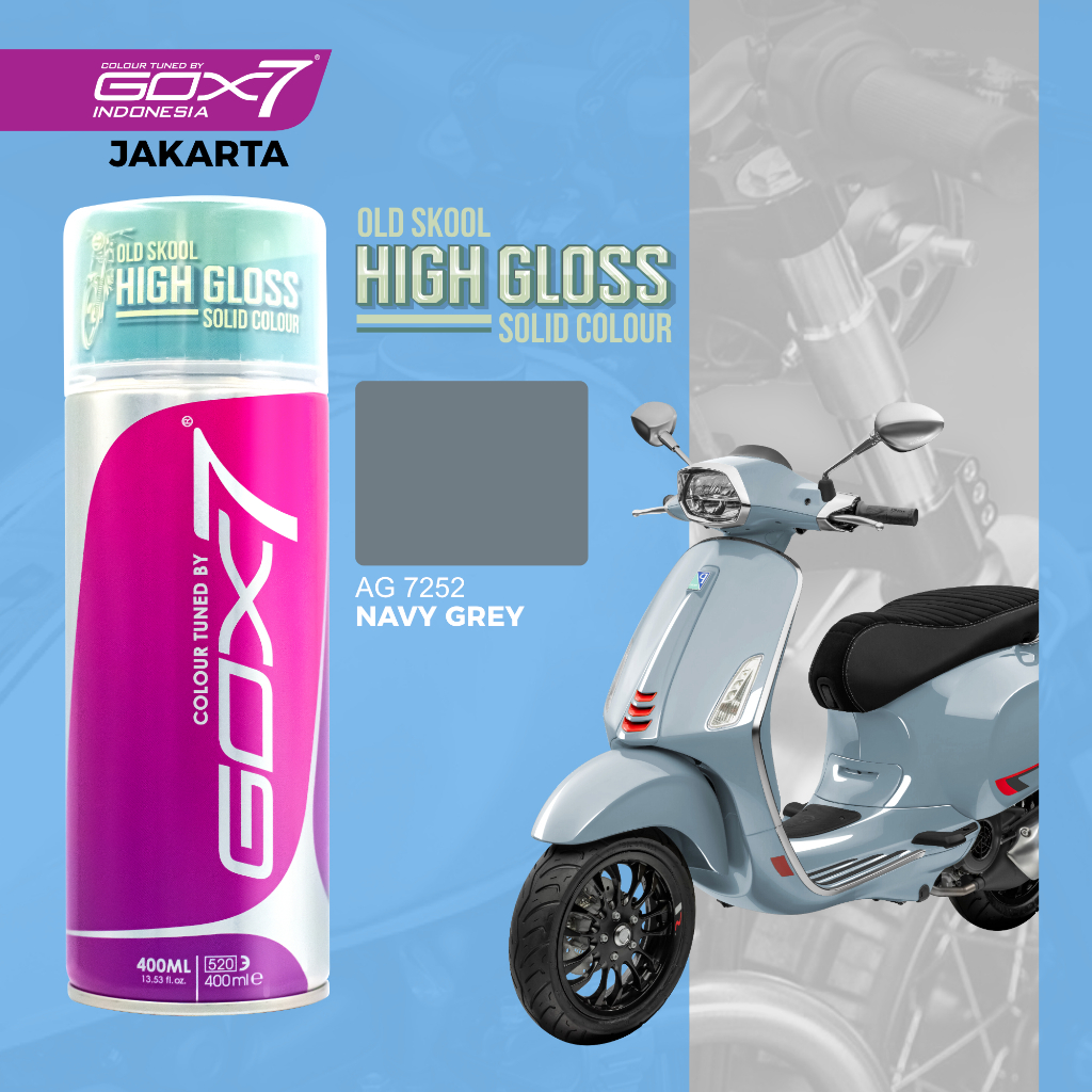 Gox7 Cat Semprot Premium Mobil/Motor Navy Grey-Solid PU-High Gloss-Solid Polos | Solid Color Series