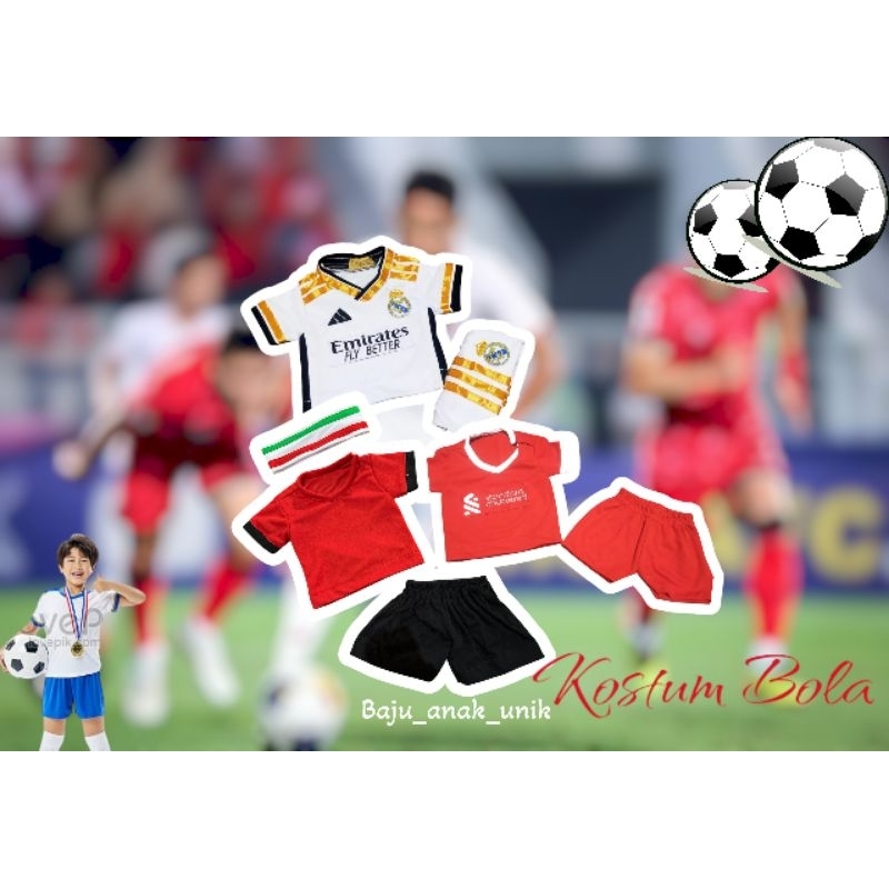 Kostum Bola Anak /Baju Bola Anak / Baju Olahraga anak / Baju Bola Bayi/ Baju bola Newborn/  Baju Ola