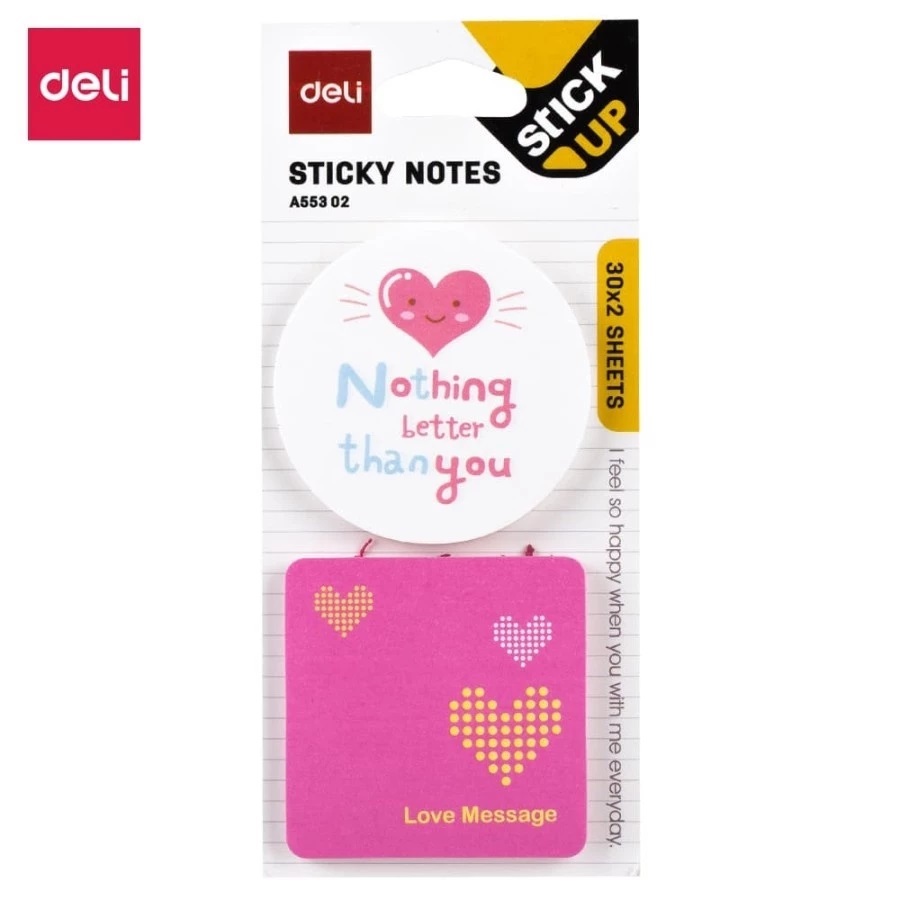 

DELI Sticky Notes/Memo tempel 51×51mm 2''×2'' 2×30sheets /A 55302