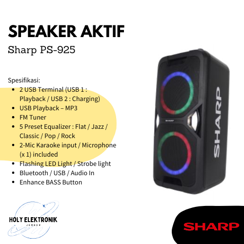 Sharp Speaker PS-925 Speaker Portable Free Microphone