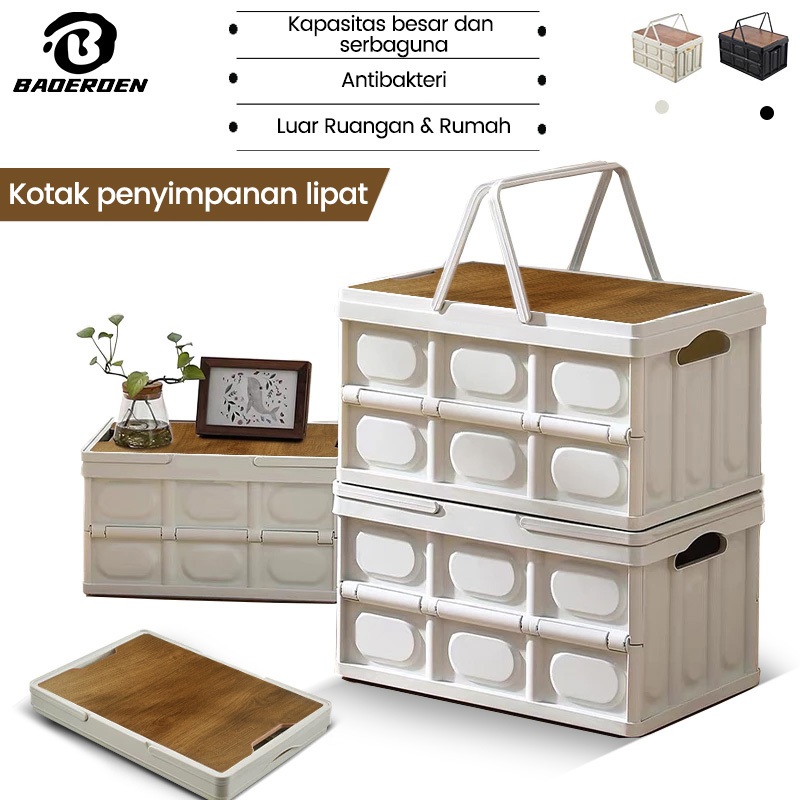 Kotak Penyimpanan Papan Kayu Lipat/ Kotak Penyimpanan Penutup Kayu Multi-Fungsi Dengan Pegangan / St