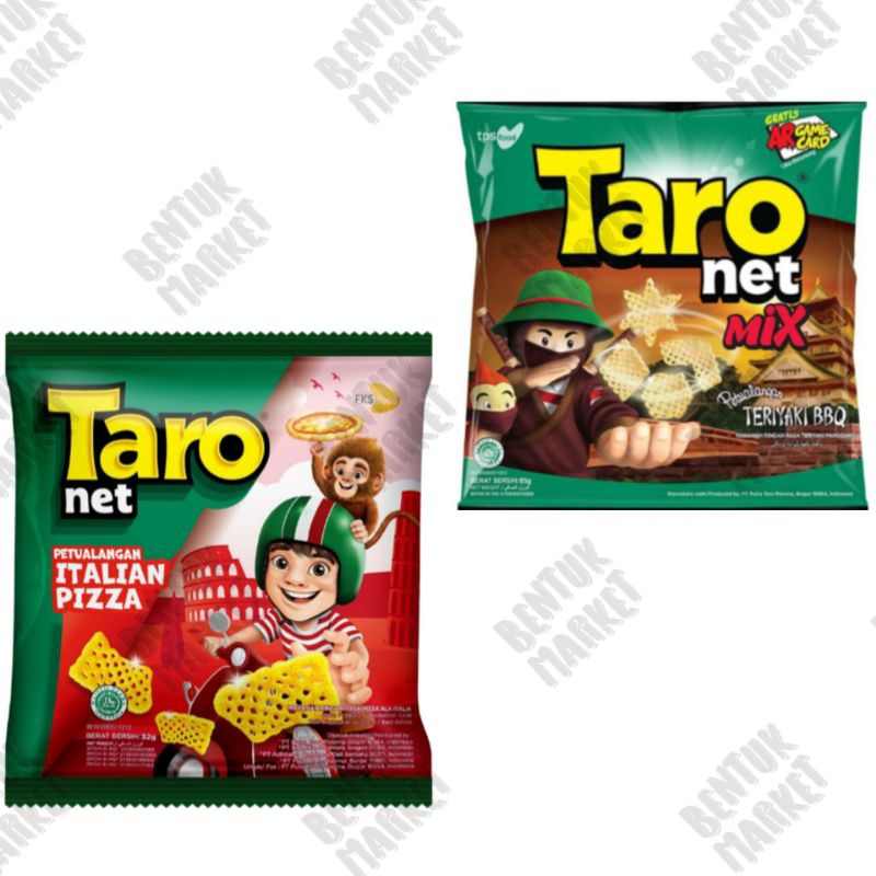 

TARO Net Italian Pizza 32gr / Taro Net Mix Teriyaki BBQ 65gr / Cemilan Instan / Makanan Ringan