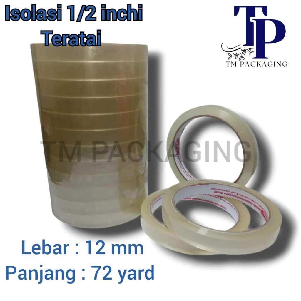 

ISOLASI TERATAI BENING 1/2" ISOLASI LAKBAN SELOTIP BENING TRANSPARAN 12MM