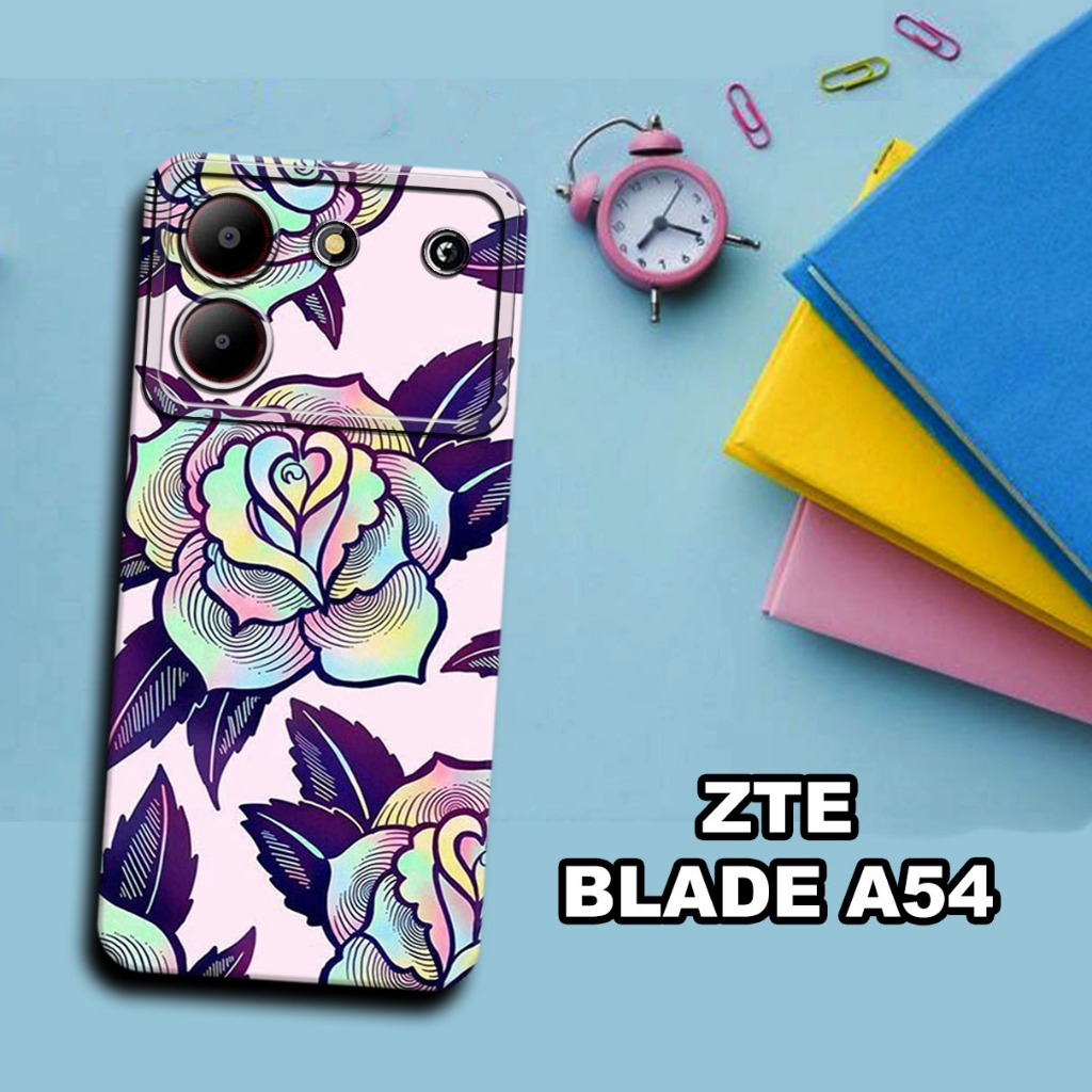 S5-Softcase procamera untuk ZTE BLADE A54  Terbaru - ZTE BLADE A54 - bahan karet lentur-Motif Bunga 