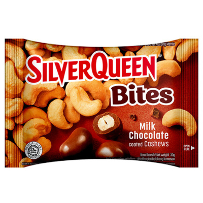 

SilverQueen Bites Cokelat Susu Cashew Kacang Mete 30g