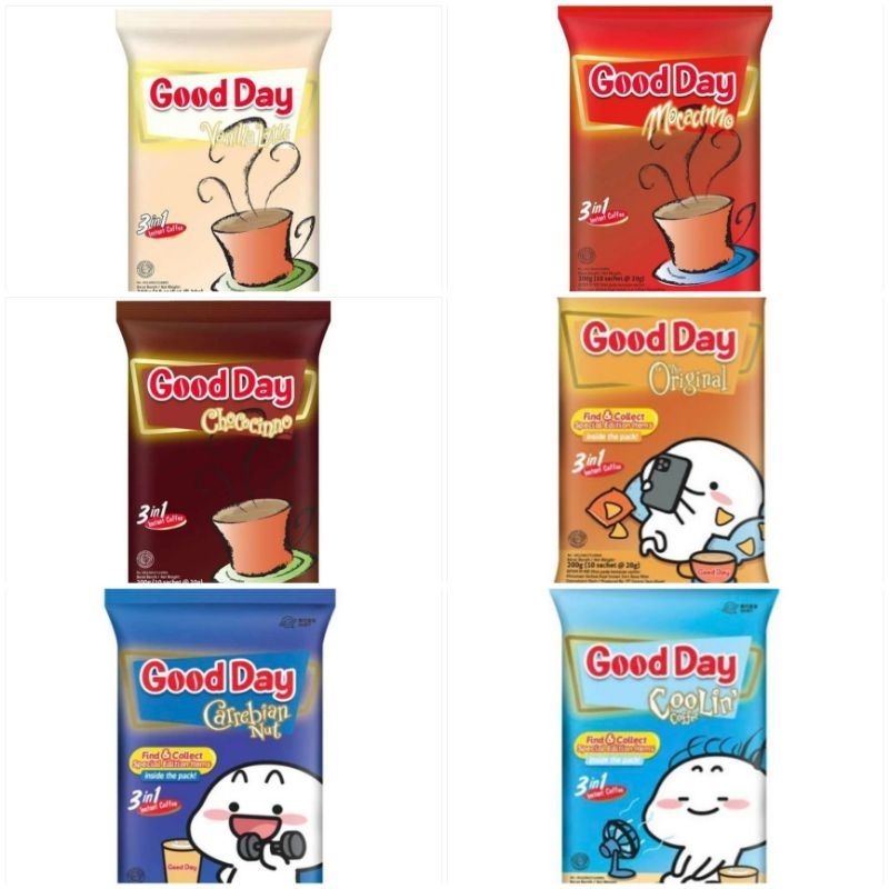 

KOPI GOOD DAY 1 RENTENG ISI 12 SACHET ALL VARIAN STOCK BARU EXPIRED LAMA