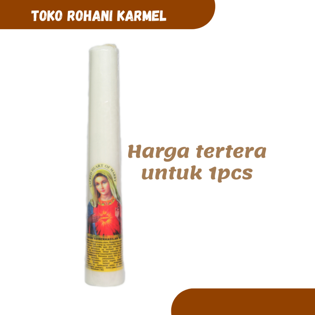 Murah LILIN DOA KATOLIK 40 CM / LILIN ALTAR / LILIN DOA BESAR / LILIN GAMBAR YESUS / LILIN ROHANI
