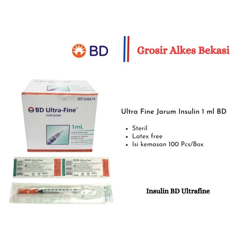 BD Ultrafine Insulin Syringe 1 Box isi 100 pcs Harga/Box 1 mL