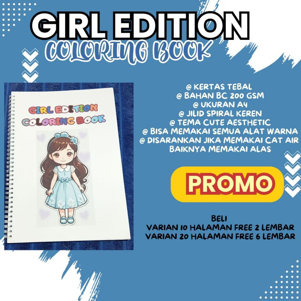 

Kertas Mewarnai Girl Edition Isi 10 Lembar Dan 20 Halaman Gambar Yang Berbeda Lembar Aktifitas Anak Sekolah Paud Dan TK