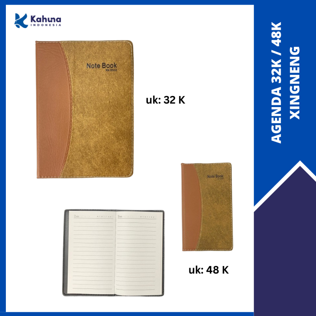 

BUKU AGENDA KANTOR BISNIS / NOTEBOOK KULIT 2 UKURAN 32K 48K AGENDA BLACK XING NENG