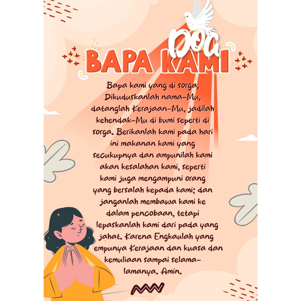 Hadasah Store - Poster Sekolah Minggu Doa Bapa Kami