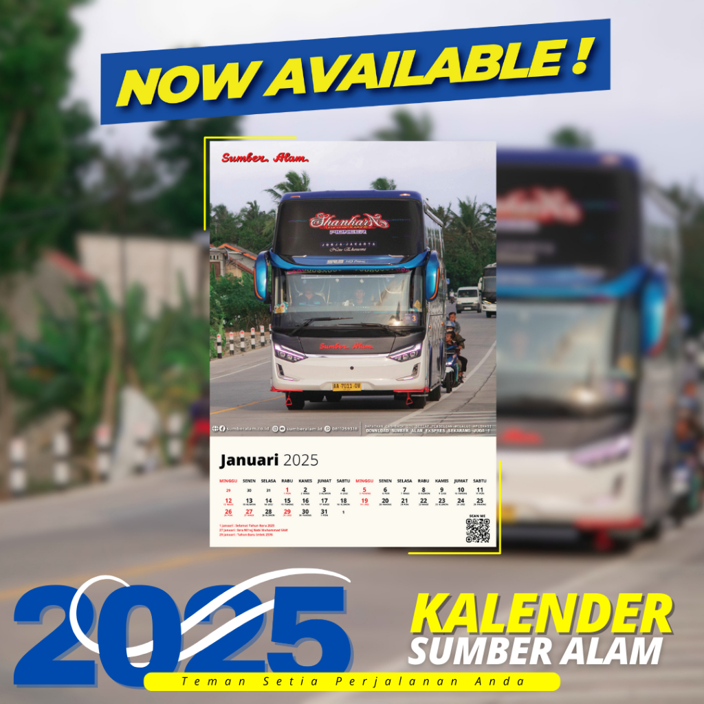 

Kalender Dinding 2025 bus sumber alam | Kalding 2025 isi 12 lembar ukuran jumbo