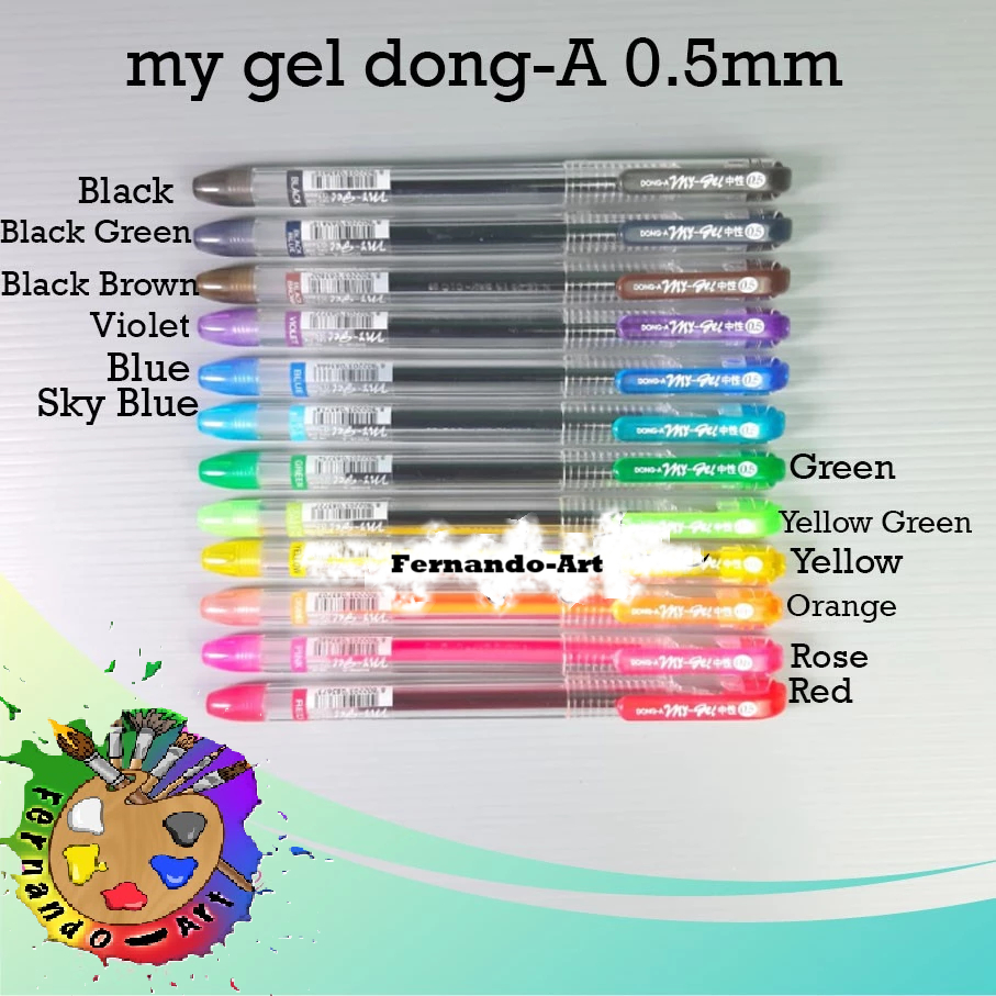 

Pulpen My Gel 0.5 mm Dong-A My gel Dong-A Gel Cair Warna-warni Satuan(Per1pcs)