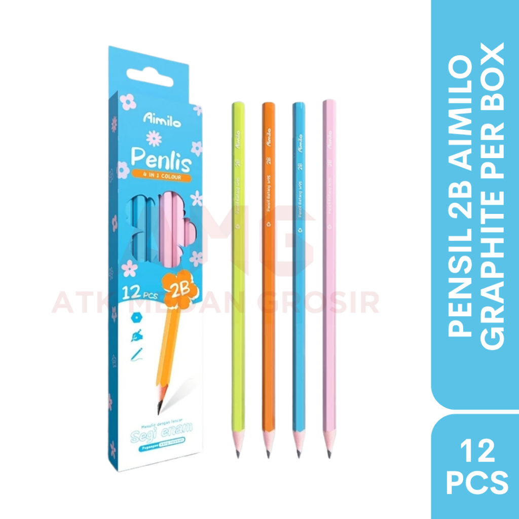 

PENSIL 2B GRAPHITE PER BOX ISI 12PCS PASTEL MURAH