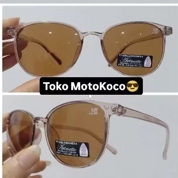 Kaca mata dobel fokus , 3028 BR kaca mata baca n jalan bentuk oval frame n lensa warna coklat tersed