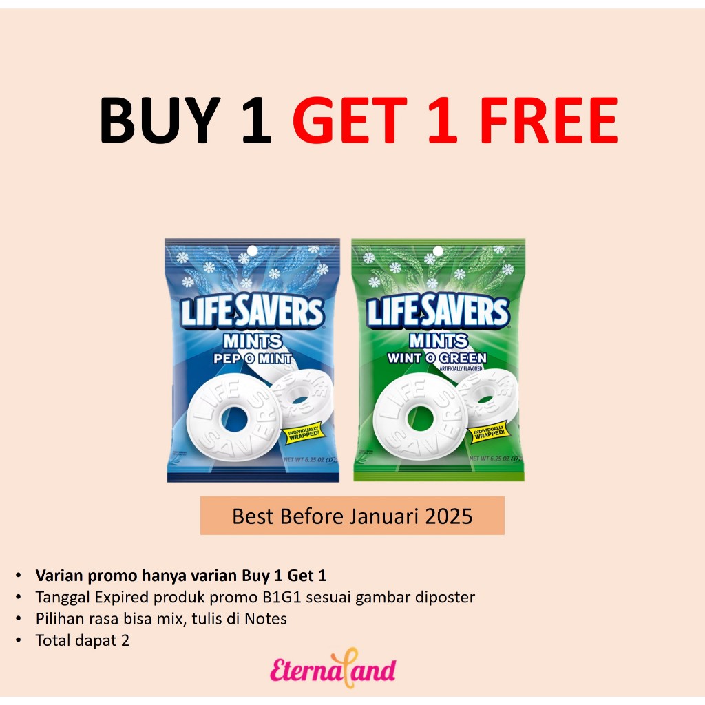 

Life Savers Mints Candy 6.25 oz - permen mint impor USA