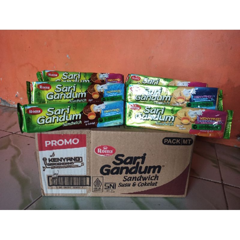 

Roma Sari Gandum 108gr Rasa Kacang dan coklat