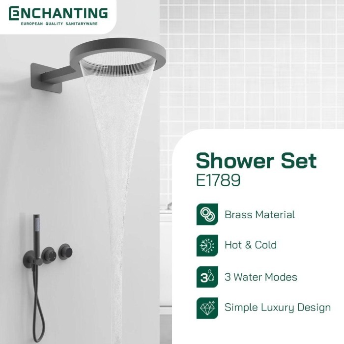 ENCHANTING Shower Set Tanam Dinding E1789 Shower Kamar Mandi Luxury Kran Panas Dingin