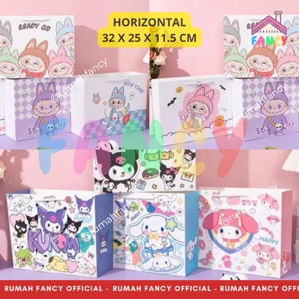 

Paper Bag Tali / Goodie Bag/Hand Bag TEBAL SNR SERIES KUR0M0I / MELODI / LAUBUBU Tali HORIZONTAL Pegangan Samping Warna Macaron Pastel
