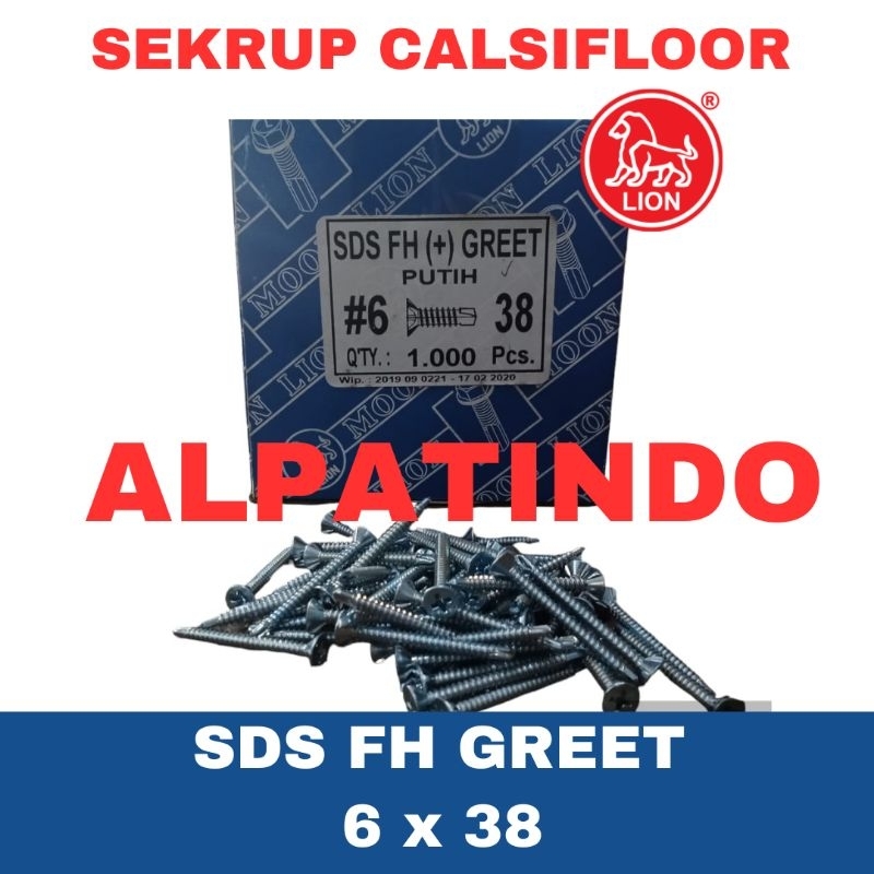 Sekrup Calsifloor 6 x 38 / Sekrup Rofing Obeng / Sekrup Listplank GRC / SDS FH Greet 6 x 38 / sekrup