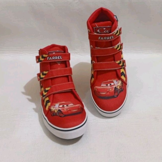 Sepatu anak karakter cars mcqueen | Free cetak nama & foto